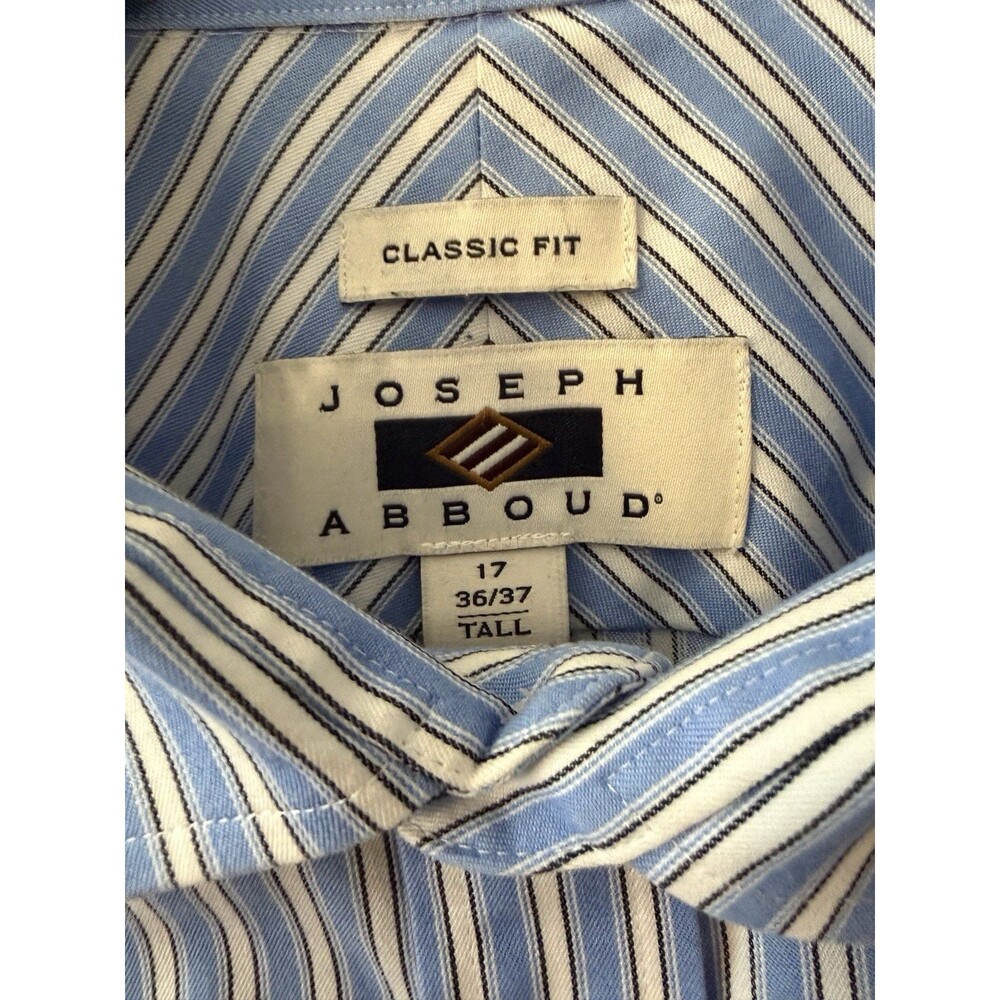 Joseph Abboud non iron classsic fit 17 tall 36/37 blue shirt mens all cotton